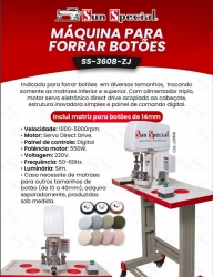 Máquina de Costura Industrial Forrar Botões - Sun Special SS-3608-ZJ